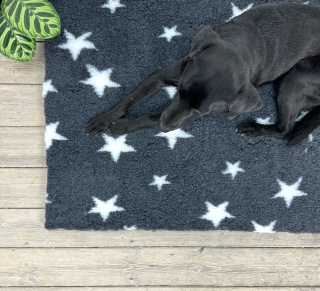 Charcoal White Star high grade Vet Bedding non-slip back bed fleece for pets
